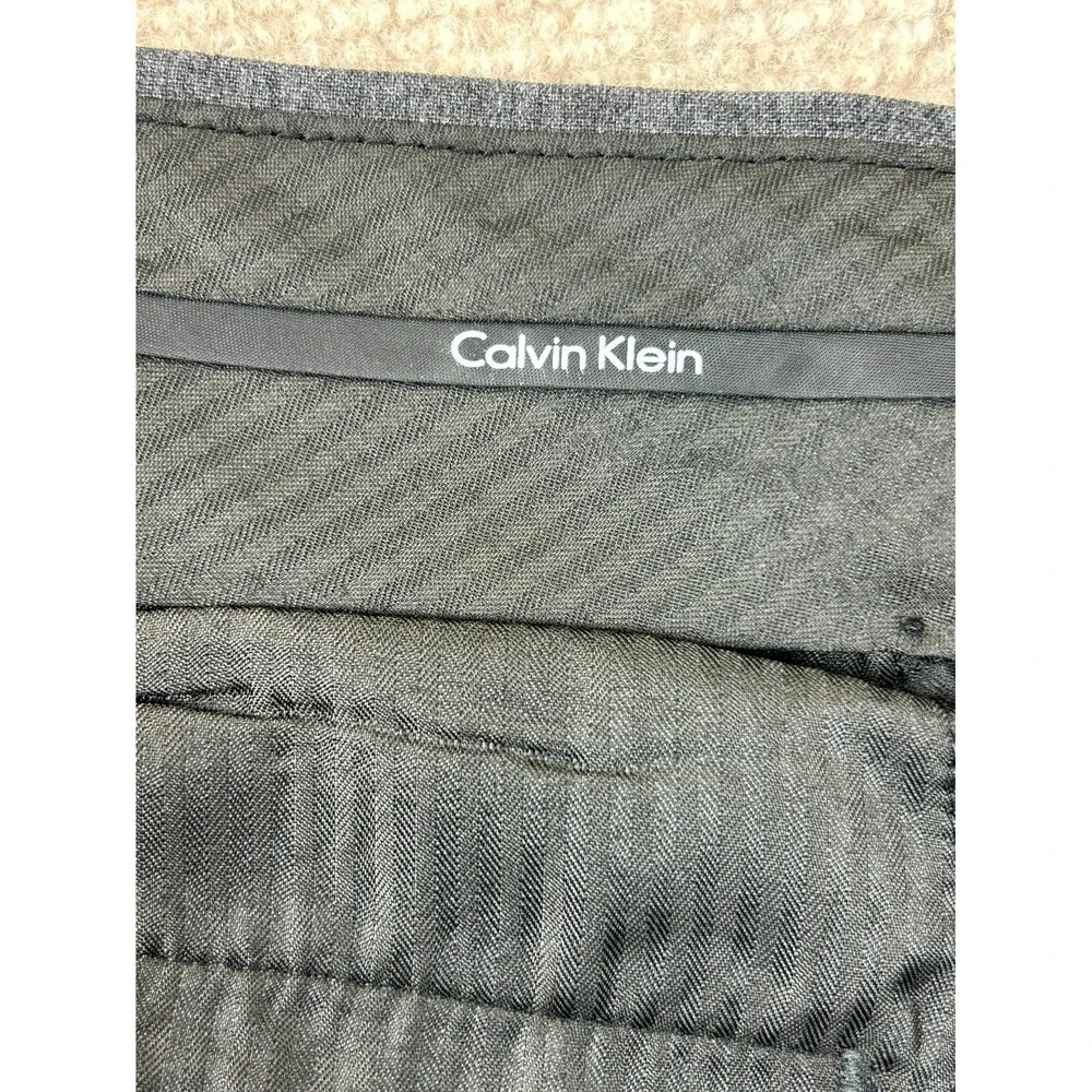 Calvin Klein Dress Pants Men 36x32 Black Stretch Mid Rise Straight Formal Office
